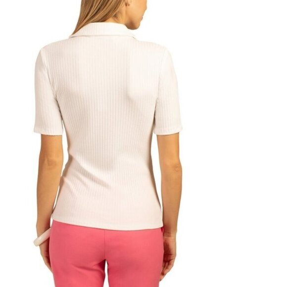 💕TRINA TURK💕 Ribbed Knit Nishi 2 Top ~ White Medium M NWT - Picture 6 of 14